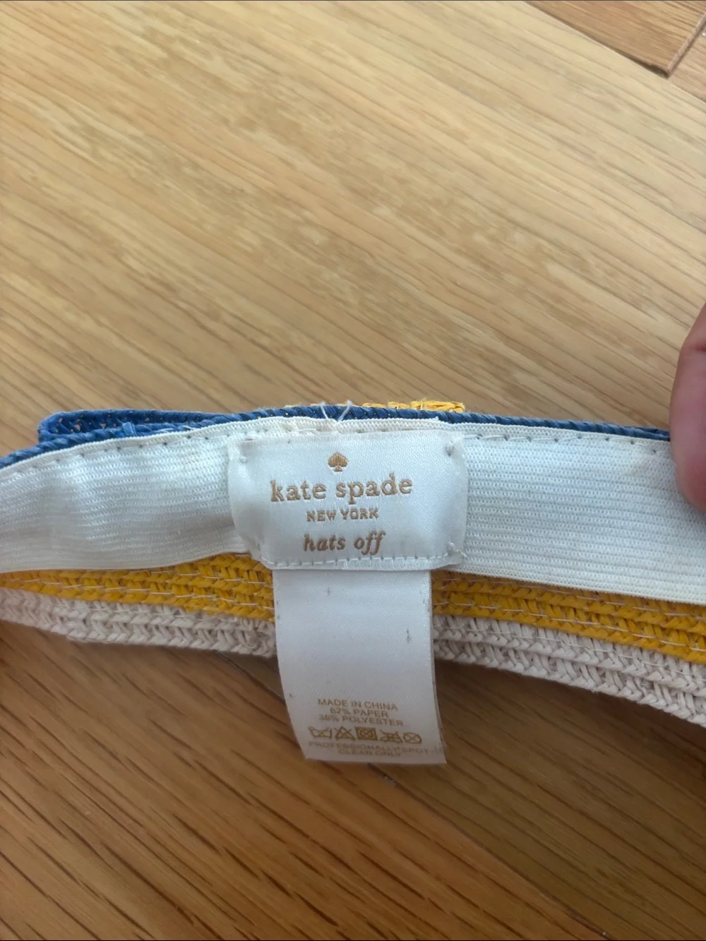 kate spade Multicolor Striped Straw Visor - Pink, Cream, Yellow, Blue, Orange